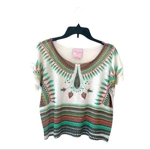 Romeo & Juliet Couture Aztec Floral Shirt Size Medium